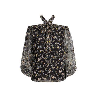 Ralph Lauren Georgette Cold-shoulder Blouse Multi