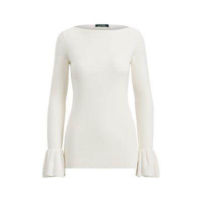 Ralph Lauren Ruffle-cuff Cotton Sweater Mascarpone Cream Mp