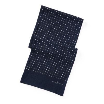 Ralph Lauren Dot-print Wool Challis Scarf Navy/cream