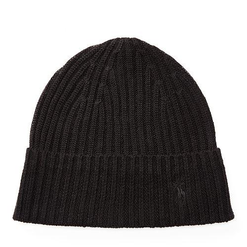 Polo Ralph Lauren Ribbed Linen Beanie Polo Black