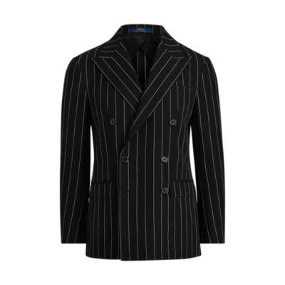 Ralph Lauren Polo Striped Suit Jacket Black And Off White