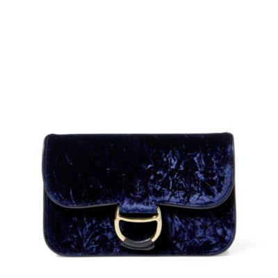 Ralph Lauren Velvet Maddie Crossbody Bag Navy