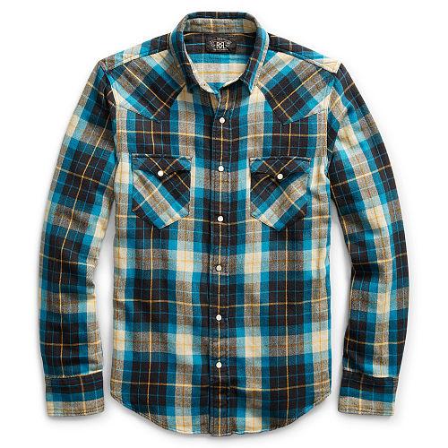 Ralph Lauren Rrl Buffalo Cotton Western Shirt