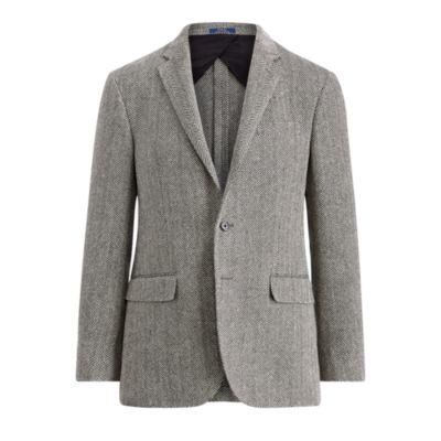 Ralph Lauren Polo Linen-blend Sport Coat Black And Cream