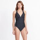 Ralph Lauren Lauren Polka-dot Halter One-piece Black And White