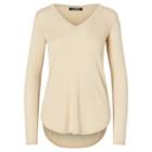 Ralph Lauren Lauren Silk-blend V-neck Sweater Pale Wheat