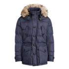 Ralph Lauren Rlx Faux Fur-trim Down Parka Classic Chairman Navy