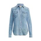 Ralph Lauren Floral Denim Western Shirt Medium Indigo