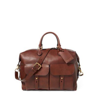Ralph Lauren Calfskin Sahara Duffel Bag Mahogany