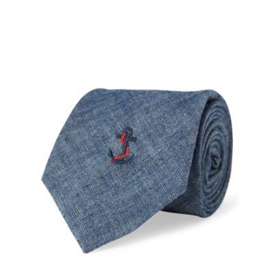 Ralph Lauren Anchor Chambray Narrow Tie Chambray