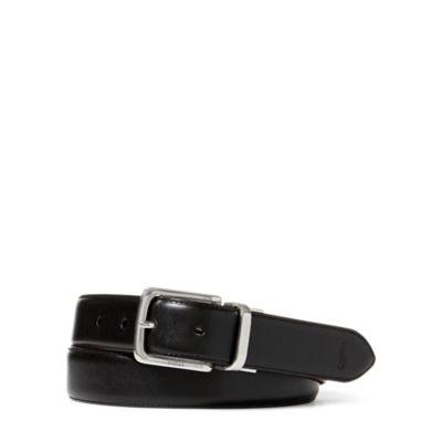 Ralph Lauren Vachetta Leather Dress Belt Black/dark Brown