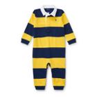 Ralph Lauren Striped Cotton Rugby Coverall Mountain Gold Multi 6m