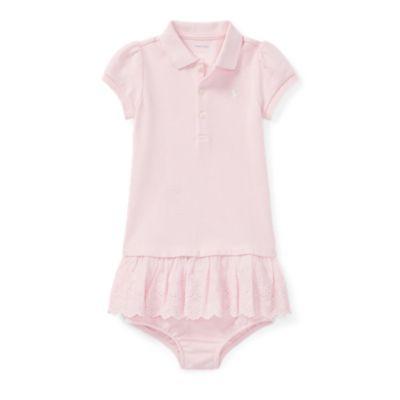 Ralph Lauren Eyelet Polo Dress & Bloomer Hint Of Pink 3m