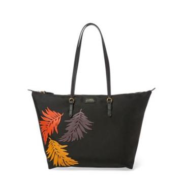 Ralph Lauren Palm Leaf Tote Bag Black W/ Multi Palms