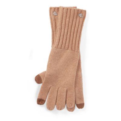 Ralph Lauren Lrl Monogram Gloves Camel