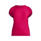 Ralph Lauren Button-shoulder Jersey Top Carmine Red