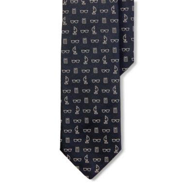 Ralph Lauren Patterned Silk Narrow Tie Navy/white