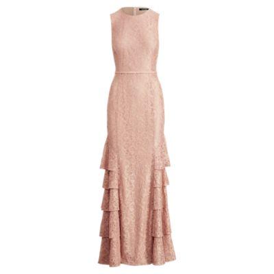 Ralph Lauren Lace Sleeveless Gown Rose/gold
