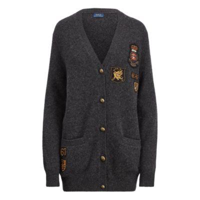 Ralph Lauren Patchwork Boyfriend Cardigan Granite