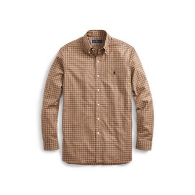 Ralph Lauren Classic Fit Plaid Twill Shirt Latte/ivory 5x Big