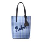 Ralph Lauren Gingham Mini Modern Tote Bag Blue Mu