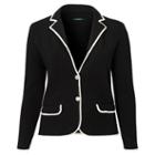 Ralph Lauren Lauren Woman Stretch Cotton Sweater Blazer Polo Black/herbal Milk
