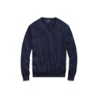 Ralph Lauren Slim Fit Cotton V-neck Sweater Hunter Navy