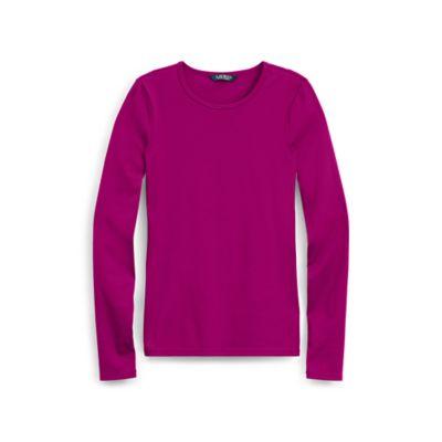 Ralph Lauren Ribbed Stretch Cotton T-shirt Berry Jam Mp