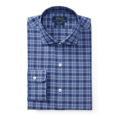 Ralph Lauren Slim Fit Cotton Dress Shirt 1883 Maidstone Blue Mulit