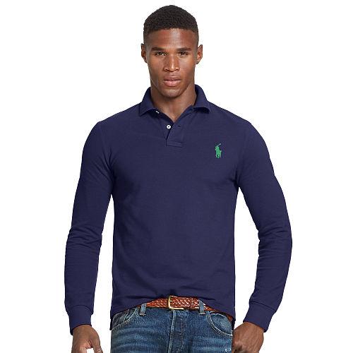 Polo Ralph Lauren Slim Fit Cotton Mesh Polo Newport Navy
