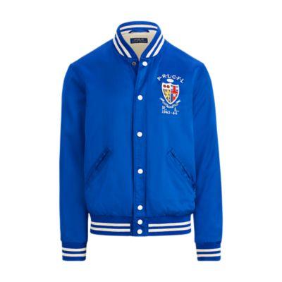 Ralph Lauren Embroidered Satin Jacket Blue