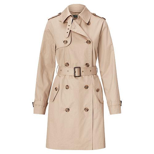 Ralph Lauren Lauren Cotton Trench Coat Sand