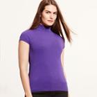Ralph Lauren Lauren Woman Jersey Short-sleeve Turtleneck Purple