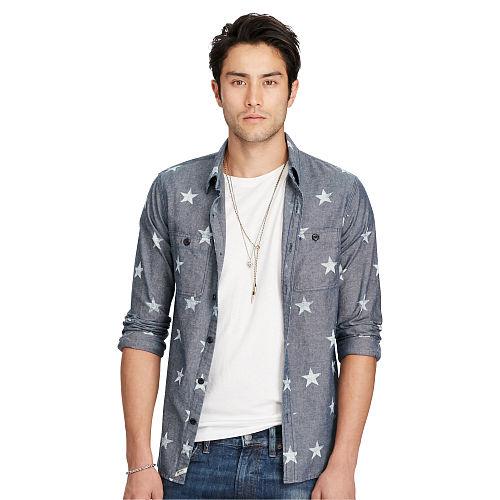 Ralph Lauren Denim & Supply Slim Star Cotton Workshirt Vintage Star Print