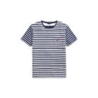 Ralph Lauren Custom Slim Fit Cotton T-shirt Dark Cobalt/white