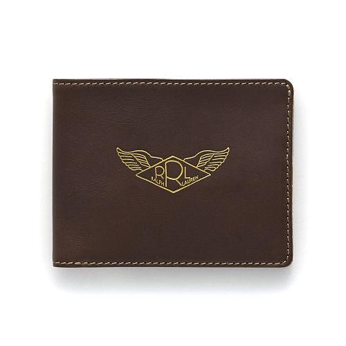 Ralph Lauren Rrl Leather Single-fold Wallet Dark Brown