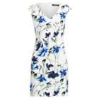 Ralph Lauren Floral Crepe Cap-sleeve Dress Cc/blu/mlt