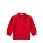 Ralph Lauren Cotton Mesh Long-sleeve Polo Signal Red 3m