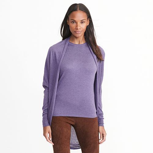 Ralph Lauren Lauren Silk-blend Cardigan Purple Heather