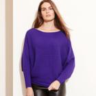 Ralph Lauren Lauren Woman Cotton-blend Dolman Sweater Purple