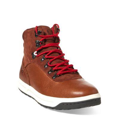 Ralph Lauren Alpine 100 Leather Sneaker Deep Saddle Tan