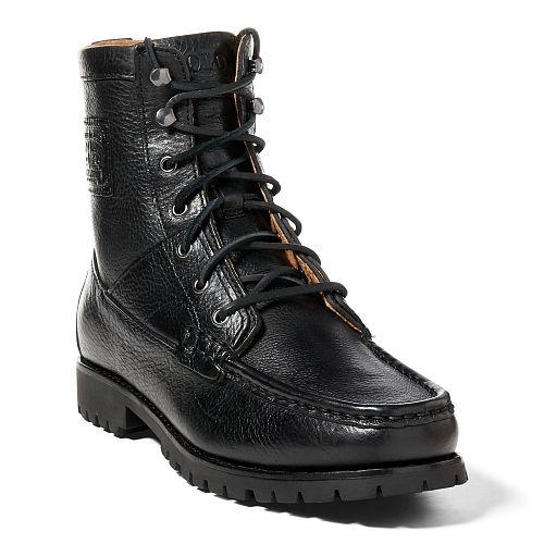 Polo Ralph Lauren Rouland Tumbled Leather Boot Black