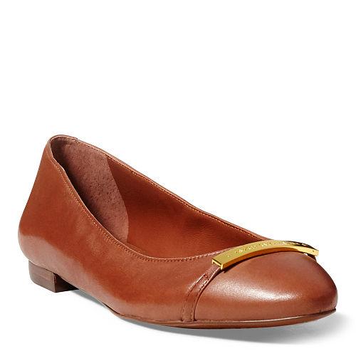 Ralph Lauren Lauren Farrel Leather Flat Xx