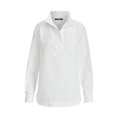 Ralph Lauren Cotton Poplin Tunic Shirt White