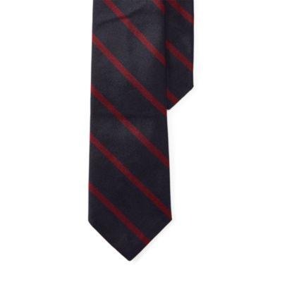 Ralph Lauren Striped Silk Repp Narrow Tie Navy/wine