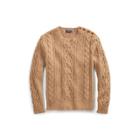 Ralph Lauren Cable-knit Merino Wool Sweater Camel Donegal