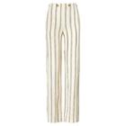Polo Ralph Lauren Striped Linen Wide-leg Pant Cream/black