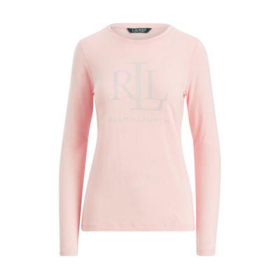 Ralph Lauren Microstud Long-sleeve T-shirt Pale Rose