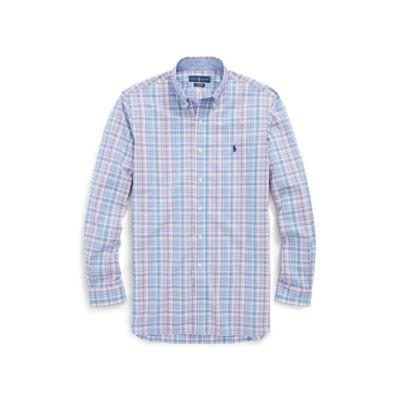 Ralph Lauren Classic Fit Plaid Poplin Shirt Pink/blues Multi
