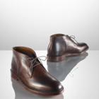 Ralph Lauren Saunders Calf Ankle Boot Dark Brown